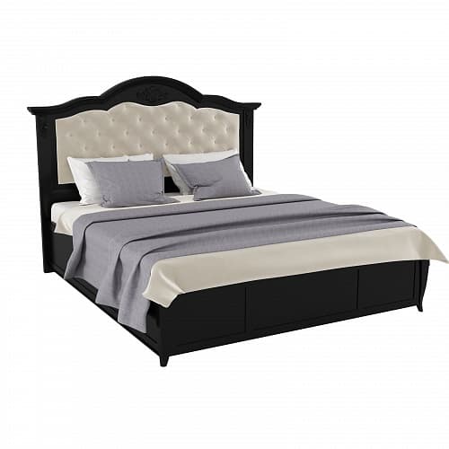 Кровать 90x200 с мягкой спинкой и подъемным механизмом Тиволи, Черный