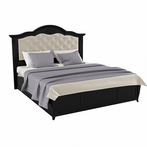 Кровать 180x200 с мягкой спинкой и подъемным механизмом Тиволи, Черный