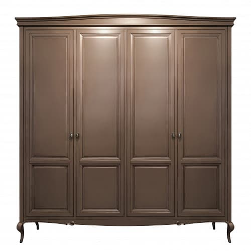 Шкаф 4 дверный Портофино, Кварц/Патина коричневая