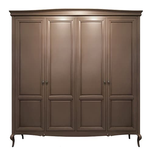 Шкаф 4 дверный Портофино, Кварц/Патина коричневая