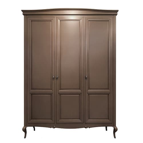 Шкаф 3 дверный Портофино, Кварц/Патина коричневая